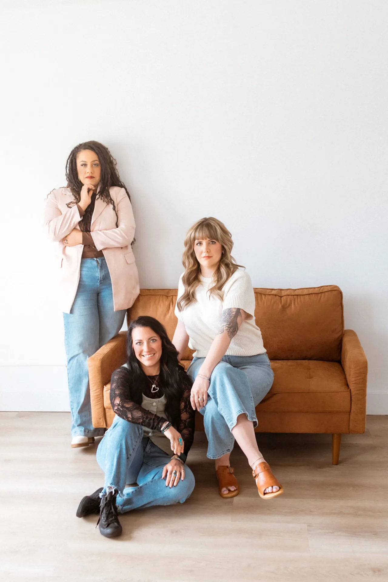 A peaceful styling space with vintage decor and warm natural lighting