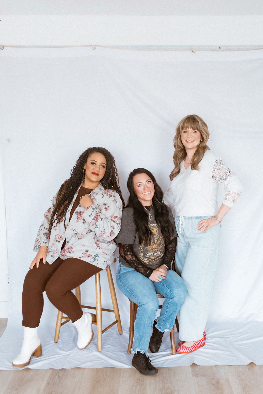 Cam, Jenny and Tiffany — the stylist team at A Shade of Vintage Coloring Salon in Cheyenne, Wyoming